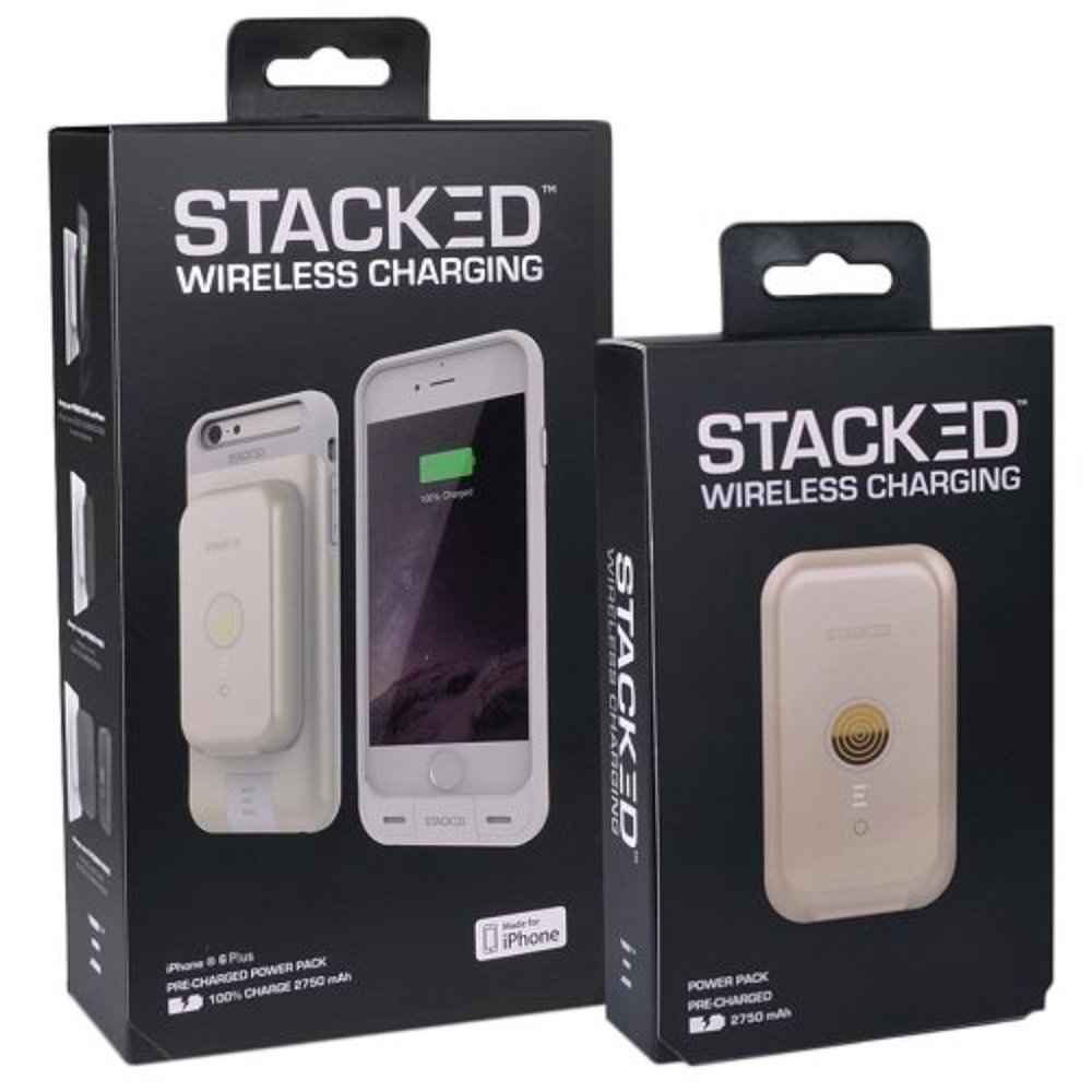 Stacked  Wireless Charger 2750mAh Phone Case Power Pack for iPhone 6 and 6 Plus